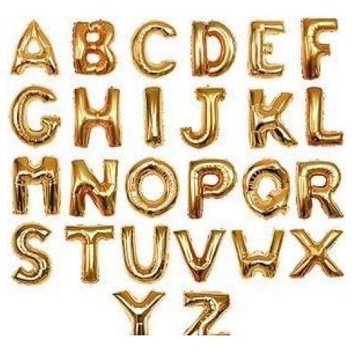 [ Fly Eagle ] 14 inch Gold and Silver Letter Foil Balloons A-Z For Wedding Birthday party, party accessories, Free Shipping
