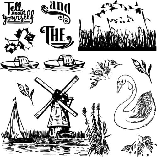 Hot sale windmill Transparent Clear Stamps / Silicone Seals Roller Stamp for DIY scrapbooking photo album/Card Making