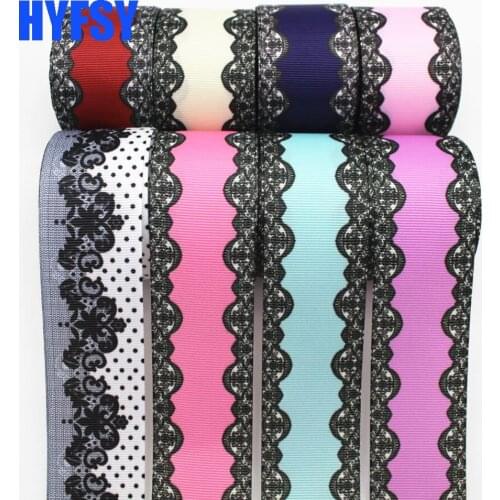 New 1-1/2 38mm lace ribbon 10 yards DIY handmade material bow hair ornament gift package printing grosgrain