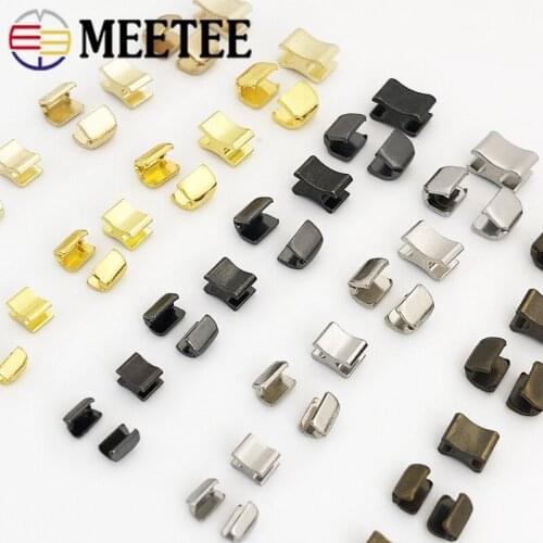 Meetee 20/50sets Metal Zipper Stopper for 3#/5#/8#/10# Zips U Code Non-slip Zippers Upper Stop Tail Clip Buckle Zip Repair Kit