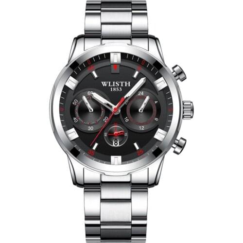 Fashion mens watch decorated three-hand quartz watch steel band waterproof student watch wholesale mens watch