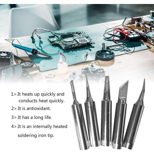 5/10Pcs Set Copper plated iron Soldering Station Soldering Iron Tip Soldering Tip Lead-Free Constant Temperature