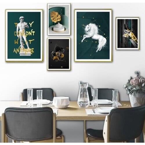 Michelangelo Sky Monstera Horse Giraffe Wall Art Canvas Painting Nordic Posters And Prints Wall Pictures For Living Room Decor