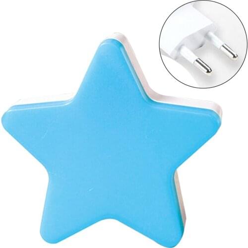 Novelty Children LED Light Mini Star Flashlight AC110/220V Pulg-in Wall Socket Bedside Lamp EU/US Light Sensor Control Lamp
