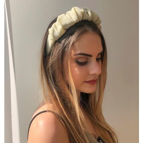 Wrinkled Hair Hoop Imitation Silk Ruched Headband Hair Accessories Bandana Headbands For Women Elegant Fashion Organza Headwear