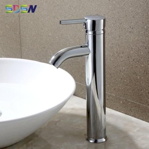 Basin Faucet SDSN Polished Chrome Basin Sink Mixer Tap Fashion Bathtub Faucet Black Gold Bathroom Faucet Chrome Basin Faucets