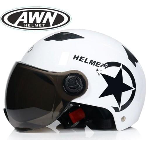 Half Electric Motorcycle Helmet Summer Sunshade Electric Scooter Helmet with Clear Anti-fog Goggles Men Women Moto Casco Casque