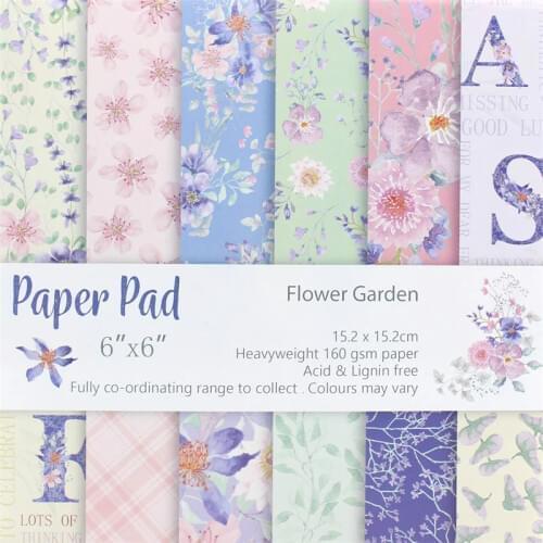 YPP CRAFT 12pcs Flower Garden Scrapbooking Pads Paper Origami Art Background Paper Card Making DIY Scrapbook Paper Craft