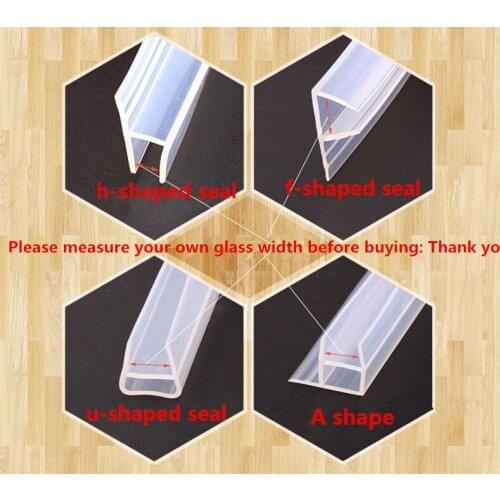 1M Silicone Seals Sliding Door Screen Shower Door Window Barn Bathroom Sealing 6 8 10 12mm Glass shower rubber seal