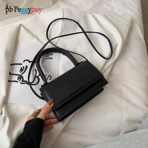 Vintage Women Solid Color Shoulder Bag Casual Mini PU Leather Top-handle Handbag Fashion Mini Shoulder Bags for Women
