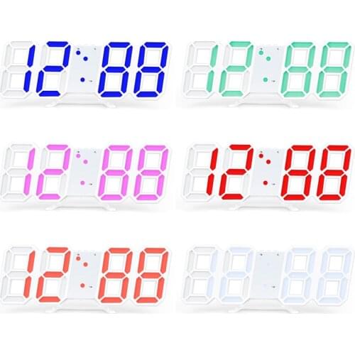 LED Clock Alarm Watch USB Charge Electronic Digital Clocks Wall Home Logo 3D Digital Home Decoration Office Table Desk Clock
