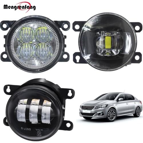 LED Fog Light Assembly Car Front Bumper Lens Fog Lamp Daytime Running Light H11 12V High Bright For Peugeot 301 2012-2018