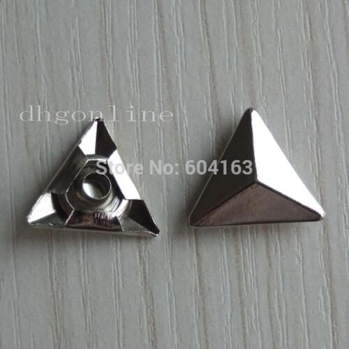 100 PCS 12mm 1/2'' triangl Rapid Rivets Stud for bag shoes clothes Leather Nickle