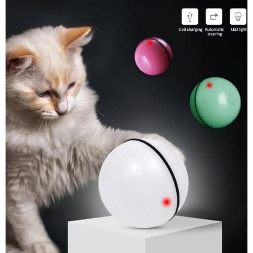 Smart Jumping Ball USB Electric Pet Toys Magic Roller Ball Cat LED Rolling Flash Ball Automatic Rotating Toy For Cat Dog Kids