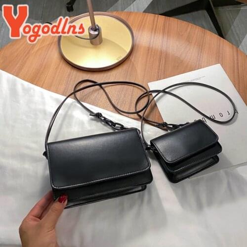 Yogodlns Simple Chains Crossbody Bag For Women PU Leather Messenger Bag Solid Color Small Square Bag Mini Shoulder Bag Purse sac
