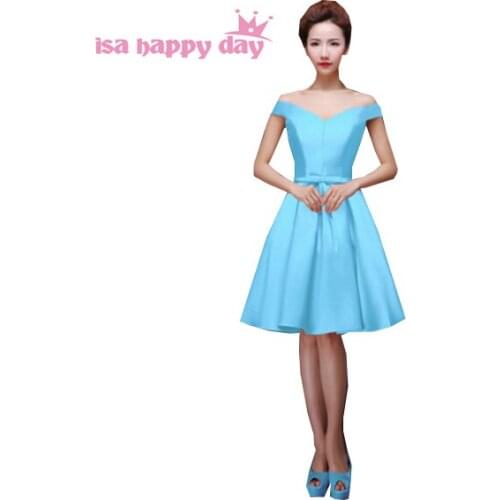 Blue red short beautiful xl size v neck party bridal dress bridesmaid dresses for women party dress married champagne H2644