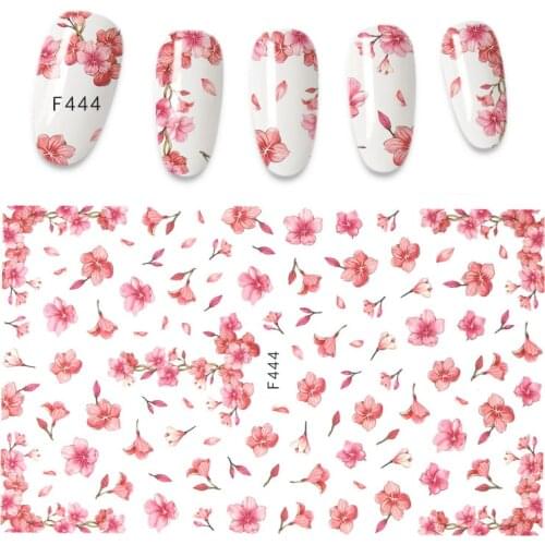 1 Sheet 3D Floral Nail Sticker Adhesive Plants Colorful Beautiful Flowers Nail Transfer Sticker Decals Nail Art Decoration