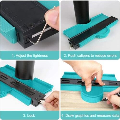 GTBL 10 Inch Contour Gauge Duplicator with Lock, Widen Shape Duplication Gauge Tool Irregular Curved Odd Shapes