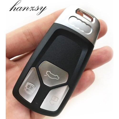 10Pcs 3 Buttons Remote Smart Key Case Fob For Audi Q7 SQ7 A4L A5 S5 2016 2017 2018 2019 Replacement Car key shell