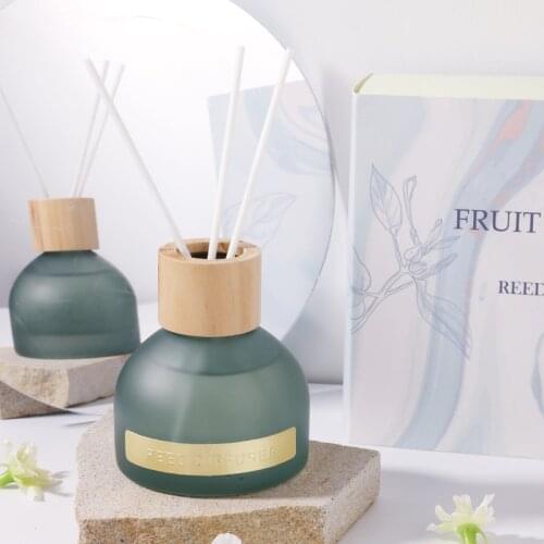 100ml Home Fragrance Aromatherapy Reed Diffuser Oil Supplement with Wooden Caps and Forsted Glass Bottles for Home Decoration