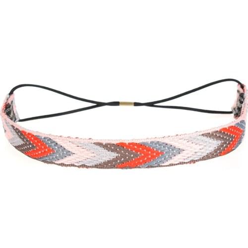 2021New Bohemian Ethnic Embroidery Flower Headband Triangle Color Headband Hand-woven Headband High Quality Hair Accessories NEW