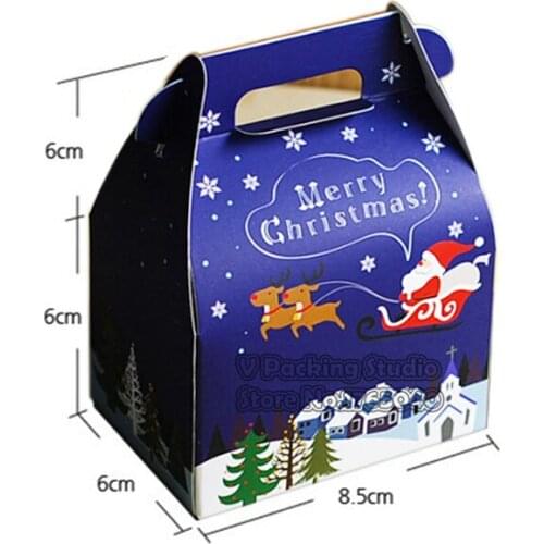 8.7*6.3*13CM Christmas Portable apple box, Paper Gift Box Wedding Candy Cake Packing Box Portable Case 100pcs/lot