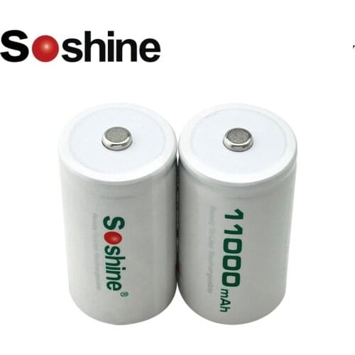 4pcs Soshine D/R20 Size Rechargeable Batteries NiMH 11000mAh battery