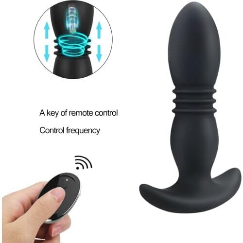 Anal Vibrator for Men Telescopic Anal Plug Vibrator Vibrating Butt Plug Sex Toys for Men Wireless Remote Control Prostate Massag