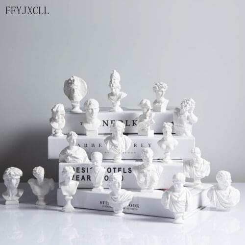 White David Head Portraits Greek Mythology Figurine Mini Plaster Bust Statue Gypsum Drawing Practice Crafts Famous Sculpture