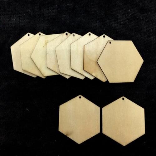 Free shipping!Unfinished wood hexagon crafts Beads