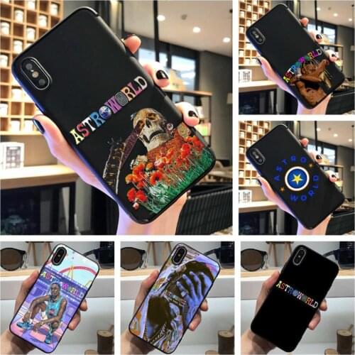 Travis Scott Astroworld Rubber Phone Case Fashion Silicone Black Sotf TPU Cover for iPhone 11 Pro Max 6 7 8plus 5S X XS XR XSMax