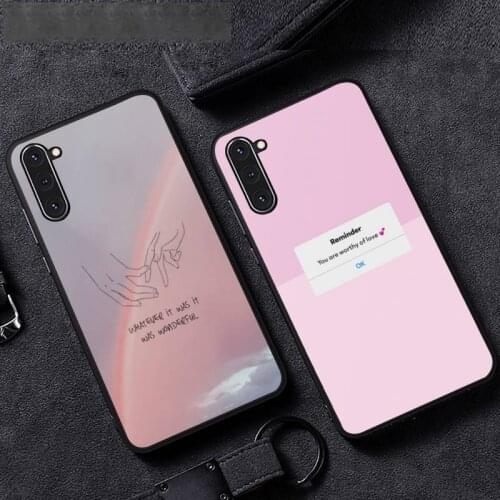 Ins pink conversation box text Phone Case For Samsung A51 A32 A52 A71 A50 A12 A21S S10 S20 S21 Plus Fe Ultra