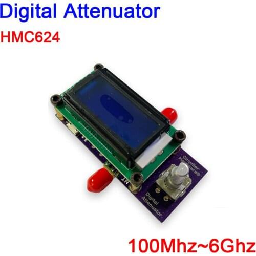 Dykb 100MHZ-6Ghz HMC624 RF Digital Attenuator LCD display Pogrammable Attenuator Module USB POWER FOR RF Ham Radio Amplifier