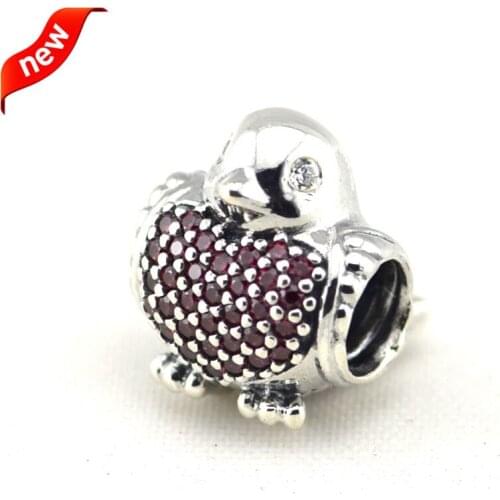 CKK 925 Sterling Silver Jewelry Red Robin Dove Original Charms DIY Beads Fits Bracelets For Jewelry Making