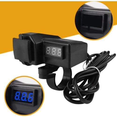 DC10-24V Car Dual Usb Waterproof Mobile Phone Charger Modification Accessories Motorcycle Mobile Phone Charger With Voltmeter