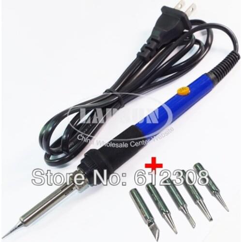 200-450 degree 110V 120V AC 60W Temperature Adjustable Electric Welding Soldering Iron Tool 933 + 5pc 900M Soldering Tips Kit
