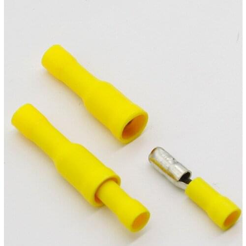 Hot 50 X Yellow Male Female Bullet Connector Crimp Terminals Wiring