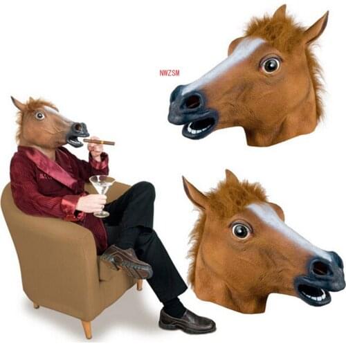 Halloween Mask Ball Cosplay Latex Horse Head Mask Animal Head Set Horse Mask Dog Horse Jun Horse Mask