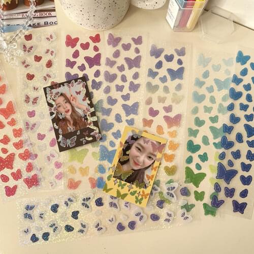 Ins Kawaii Star Chaser Laser Butterfly Sticker DIY Scrapbook Phone Diary Album Happy Planner gift decoration sticker
