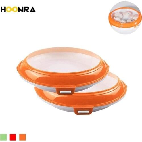 HOONRA Round Food Preservation Tray Creative Elastic Film Tray Reusable Food Storage Container Stackable Food Fresh Tray