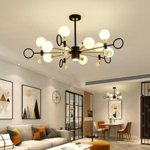 Nordic style magic bean chandelier living room lamp post-modern Hotel home bedroom dining room creative glass LED chandelier
