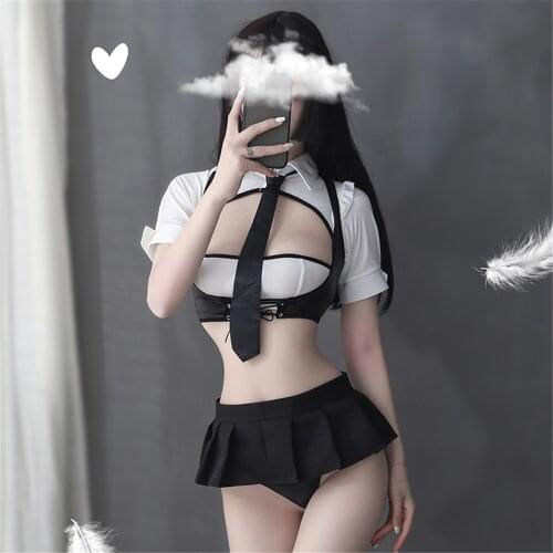 Mini Skirt Clubwear Style Students Sexy Lingerie Set Role Play Live Show Sailor Uniform School Girl Cosplay Anime Girl Costumes
