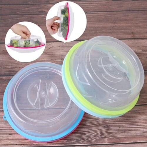 NEW Fridge Fresh-keeping Cover For Microwave Heating Oil Cover Plastic Lid Plate Cover Silicone Hot Dish Cover