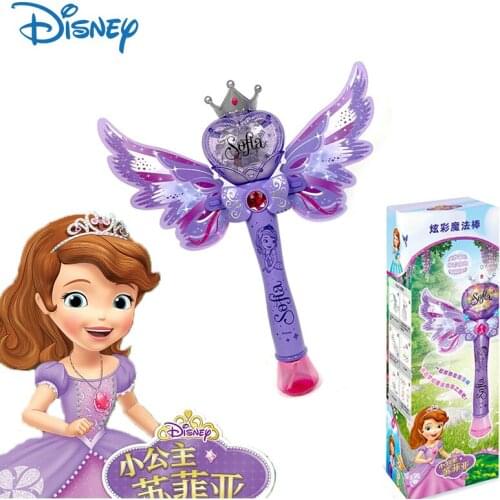 New Disney Girls Princess Sofia Glowing Magic Wand Cartoon Bubbles Machine Toys for Girls Birthday Christmas Gifts Kids Toys