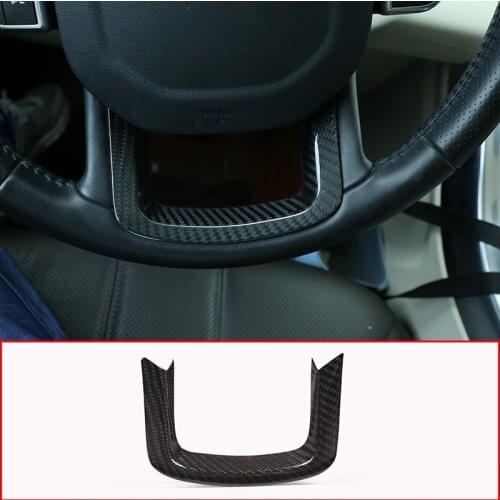 Real Carbon Fiber Car Steering Wheel Decoration Trim For Range Rover Sport 2014-2017 For RR Velar