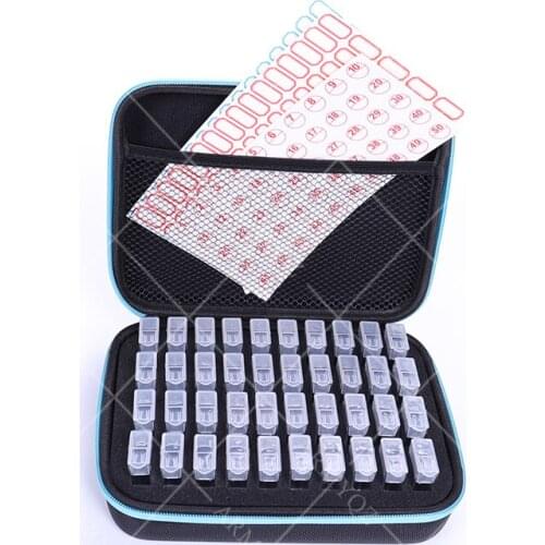 40 Cells Plastic Storage Box + 3PCS Stickers Sets 40 Bottles Container Bag Sets for Square Diamond Painting Accessories Tool