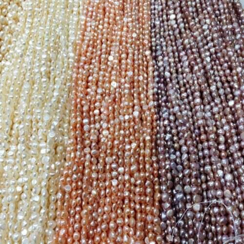 Freshwater pearl white pink purple 5-6mm 14"FPPJ wholesale nature loose beads for DIY jewelry