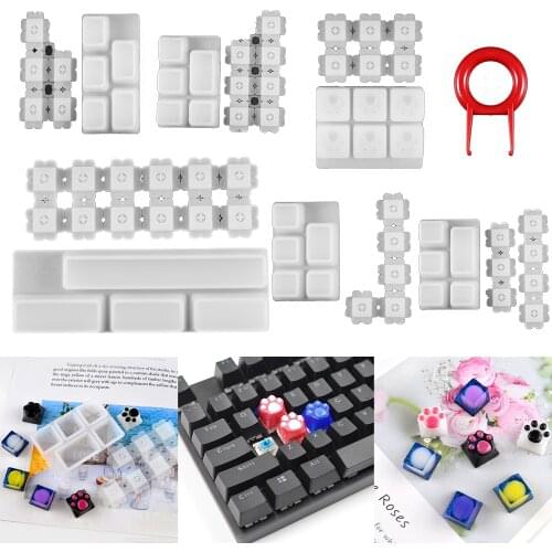 Manual DIY Mechanical PC Keyboard Key Cap Silicone Mold UV Crystal Epoxy Molds for DIY Handmade Crafts Making Mould Tools