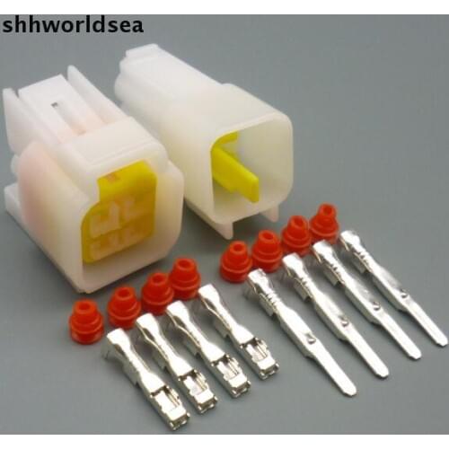 Shhworldsea 10sets 4 Pin/way 4P 2.3mm Auto connector,Car Waterproof Electrical plug,car refit connector for car Motorcycle ect