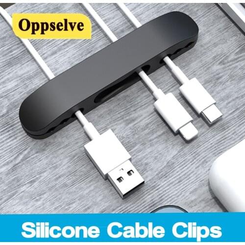 Silicone USB Cable Organizer Cable Winder Desktop Tidy Management Clips Tie Fixer For Mouse Headphone Wire Organizer Management
